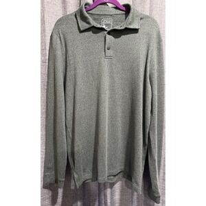 Stylus Long Sleeve Polo Shirt Men's Large Green Soft Stretch Comfort Snaps